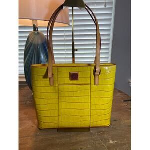 Dooney and Bourke Crock Embossed Lexington shoulder bag yellow
